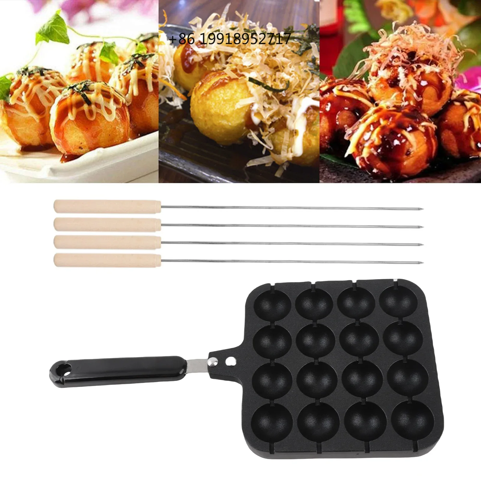 Takoyaki Grill Plate - Plaque de cuisson antiadhésive pour takoyaki,