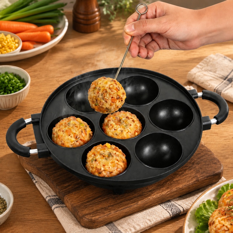 Takoyaki Grill Plate - Moule en aluminium à 7 cavités